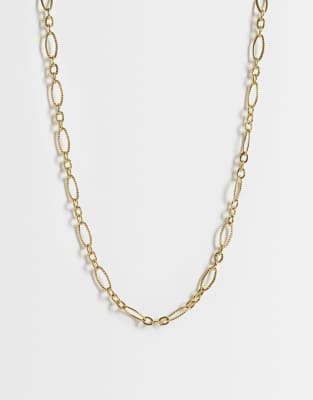 Asos Design Waterproof Stainless Steel Dainty Chain Link Necklace In Transparent