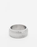 [ASOS DESIGN] ASOS DESIGN waterproof stainless steel diagonal texture band ring in silver tone XS SILVER