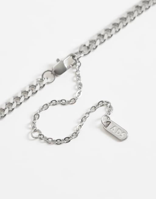 ASOS DESIGN waterproof stainless steel engraved coin pendant necklace in silver, 3 of 4