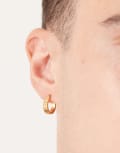 [ASOS DESIGN] ASOS DESIGN waterproof stainless steel engraved star hoops in gold tone No Size GOLD