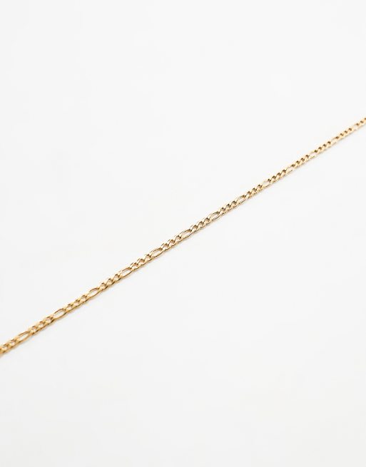 ASOS DESIGN waterproof stainless steel figaro chain necklace in gold tone , 3 of 4