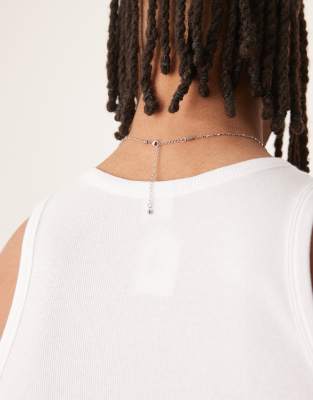 Asos Design Waterproof Stainless Steel Fine Twisted Chain Necklace In Silver