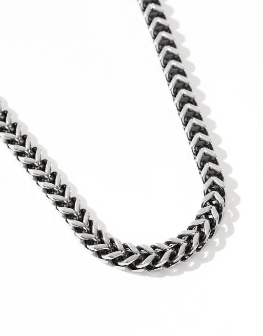 ASOS DESIGN waterproof stainless steel flat chain necklace in gunmetal , 2 of 4