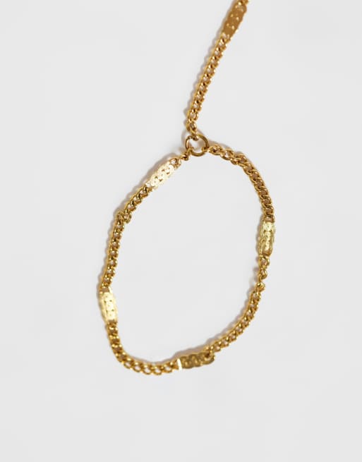 ASOS DESIGN waterproof stainless steel hand chain in gold tone - GOLD, 3 of 3