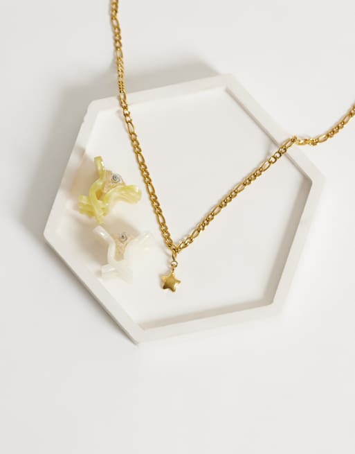 ASOS DESIGN waterproof stainless steel interchangeable star charm in gold, 2 of 4