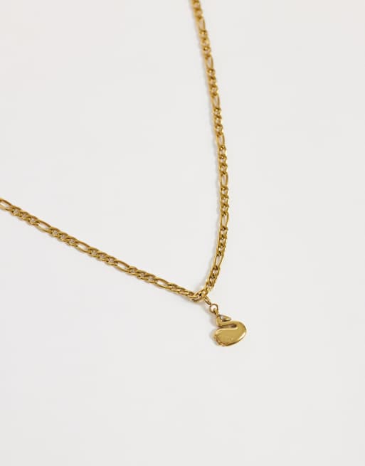 ASOS DESIGN waterproof stainless steel interchangeable swan charm in gold, 4 of 4
