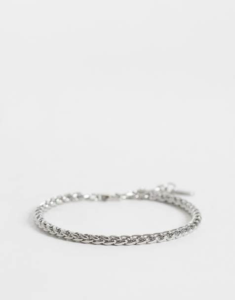 ASOS DESIGN waterproof stainless steel link chain bracelet in silver tone - view 1