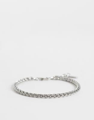 Asos Design Waterproof Stainless Steel Link Chain Bracelet In Silver