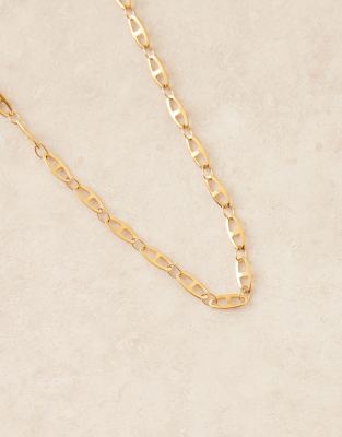 Asos Design Waterproof Stainless Steel Marina Chain Necklace In Gold
