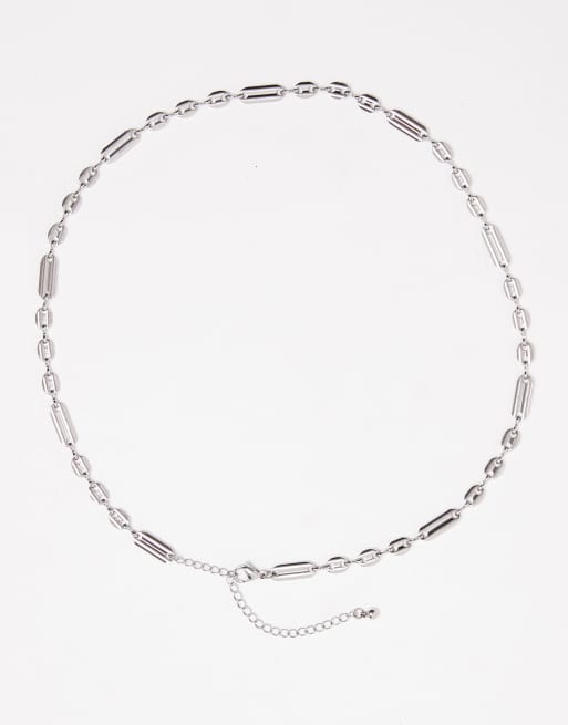 ASOS DESIGN waterproof stainless steel mixed marina chain necklace