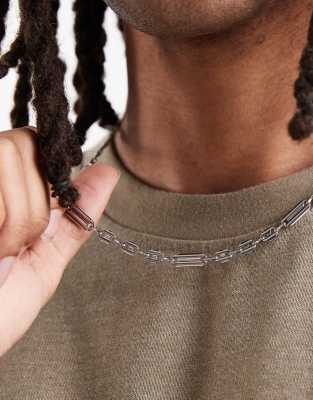 ASOS DESIGN waterproof stainless steel mixed marina chain necklace