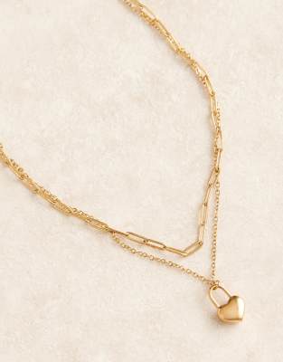 Asos Design Waterproof Stainless Steel Multi-row Necklace