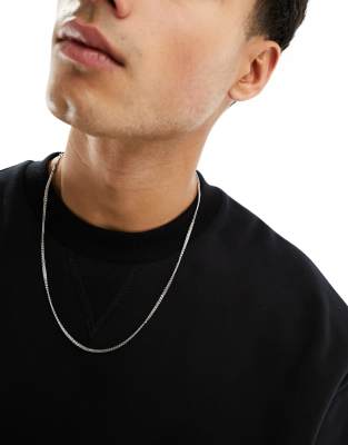 ASOS DESIGN waterproof stainless steel neck chain in silver tone - ASOS Price Checker