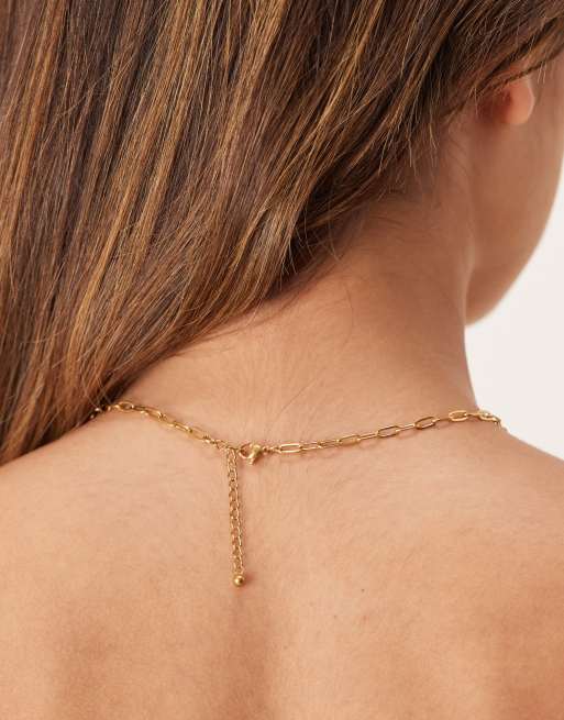 ASOS DESIGN waterproof stainless steel necklace with link chain