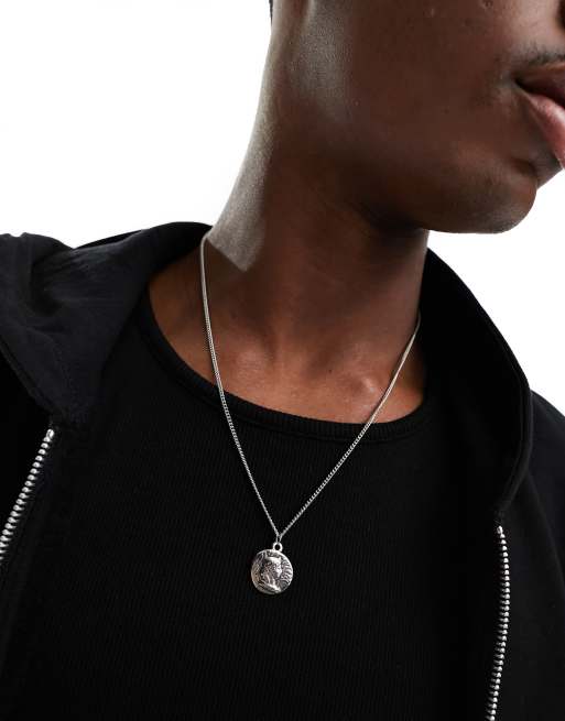 Coin pendant clearance necklace silver