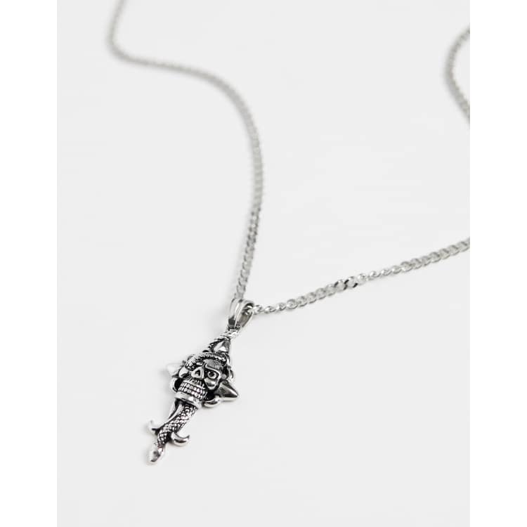 ネックレス・チョーカー BASSCLEF chain necklace black oil painting CRBNCNCPT Carbon Fiber Lightning Chain Black for Men