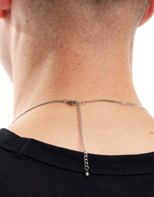 ASOS DESIGN waterproof stainless steel necklace with star pendant in silver tone