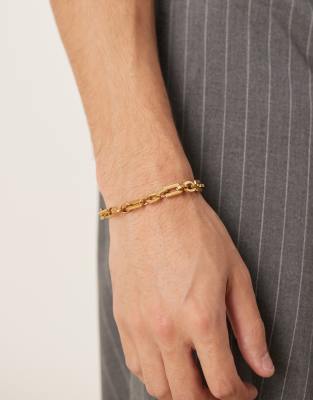 ASOS DESIGN ASOS DESIGN waterproof stainless steel oval link chain bracelet in gold