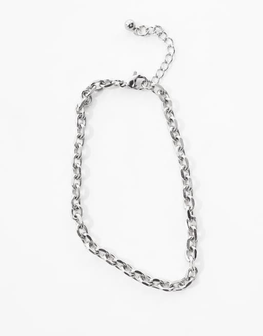 ASOS DESIGN waterproof stainless steel oval link chain bracelet in silver  , 2 of 3