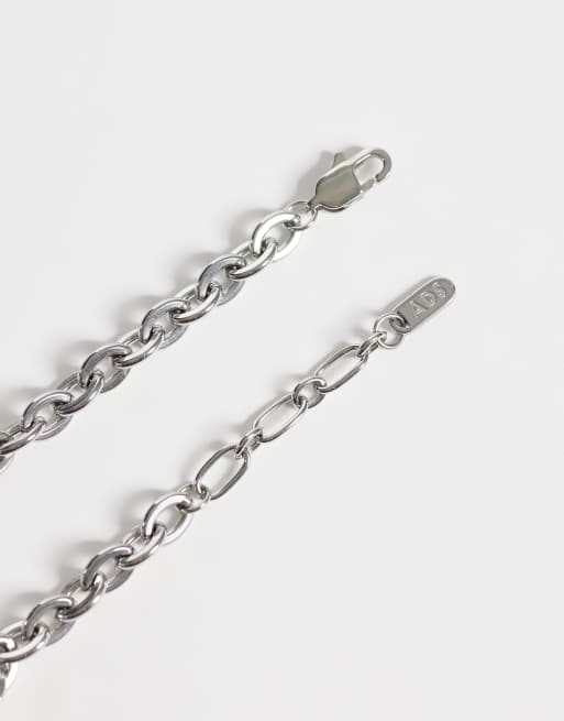 ASOS DESIGN waterproof stainless steel oval link chain bracelet in silver, 3 of 3