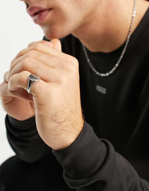 Mens stainless deals steel pinky rings