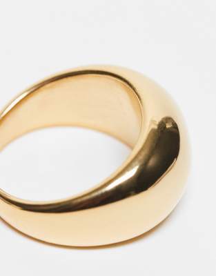 Asos Design Waterproof Stainless Steel Ring With Bubble Design
