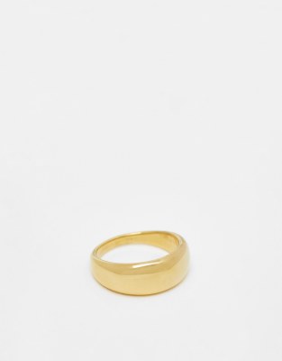 Asos Design Waterproof Stainless Steel Ring With Bubble Design-gold