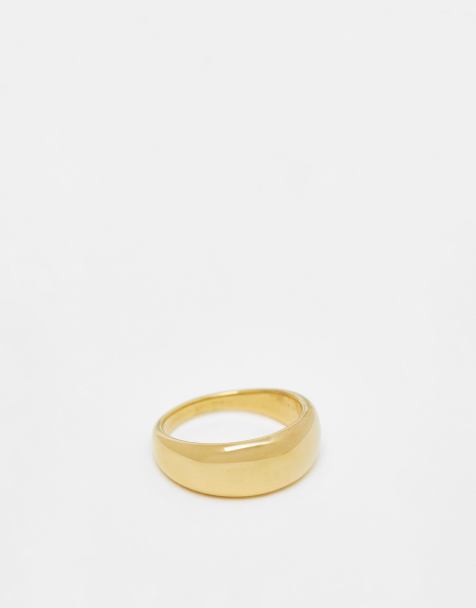 ASOS DESIGN 14k gold plated ring with engraved heart design