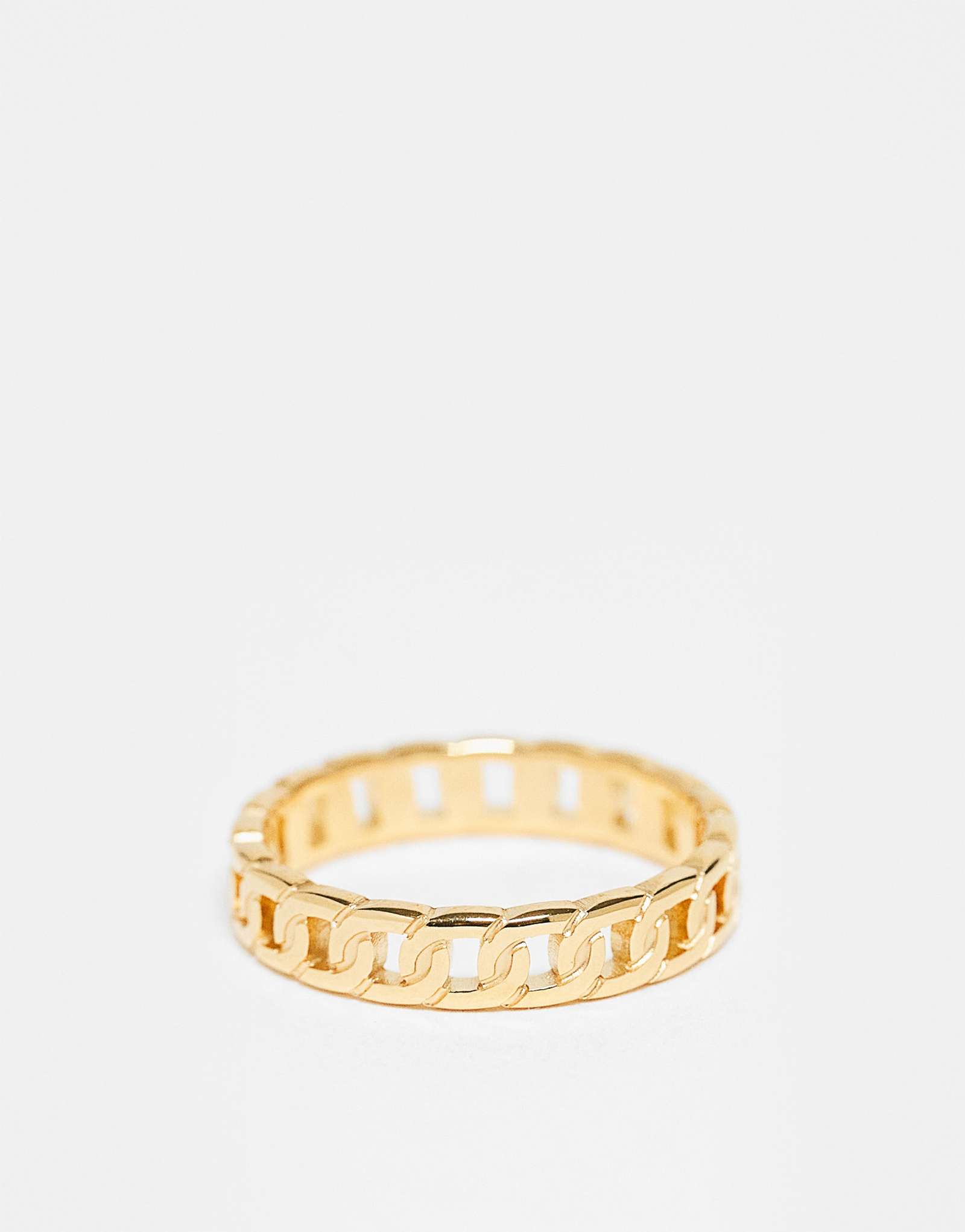 Водонепроницаемое кольцо из нержавеющей стали ASOS DESIGN с цепочкой золотого цвета