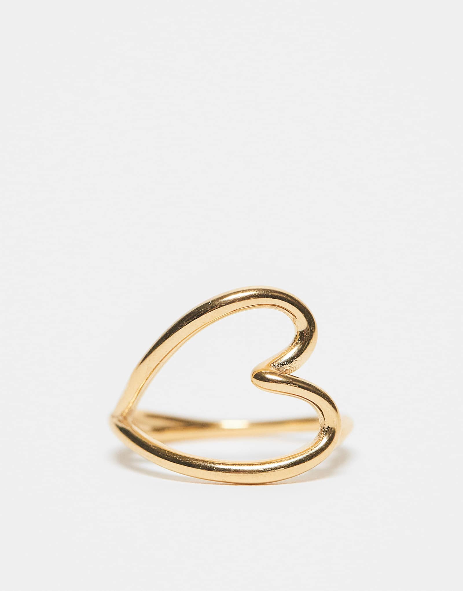 Водонепроницаемое кольцо ASOS DESIGN из нержавеющей стали с золотым сердечком и подарочной упаковкой