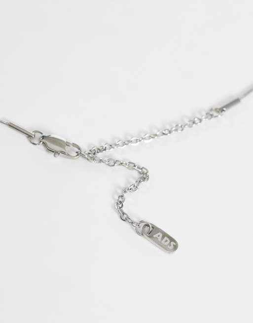 ASOS DESIGN waterproof stainless steel round molten pendant necklace in silver tone, 3 of 4