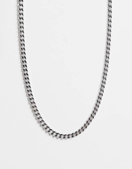 ASOS DESIGN waterproof stainless steel short slim 4mm chain necklace in silver tone ASOS