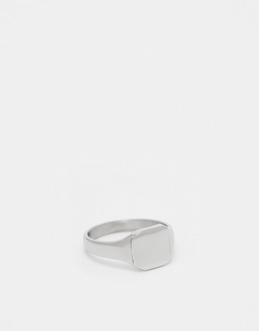 FhyzicsShops DESIGN waterproof stainless steel signet ring in silver