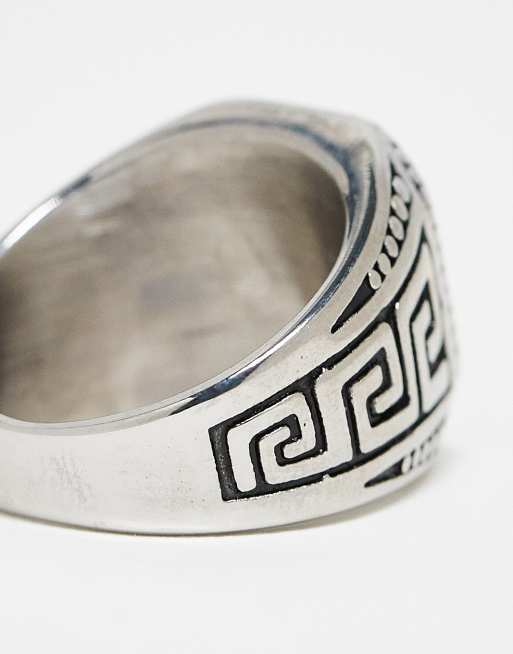 ASOS DESIGN waterproof stainless steel signet ring with black acrylic stone, 2 of 4