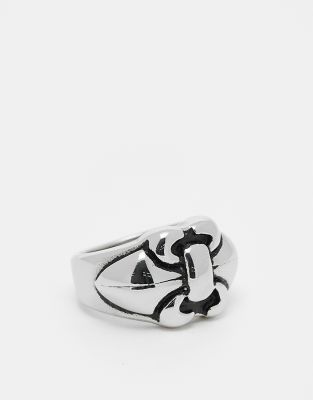 ASOS DESIGN ASOS DESIGN waterproof stainless steel single chain link ring in burnished silver