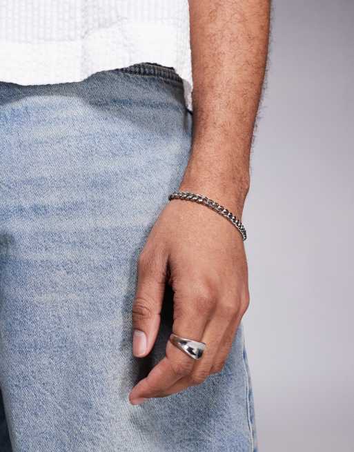 ASOS DESIGN waterproof stainless steel snake bracelet in silver  , 2 of 3