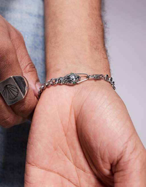 ASOS DESIGN waterproof stainless steel snake bracelet in silver  , 3 of 3