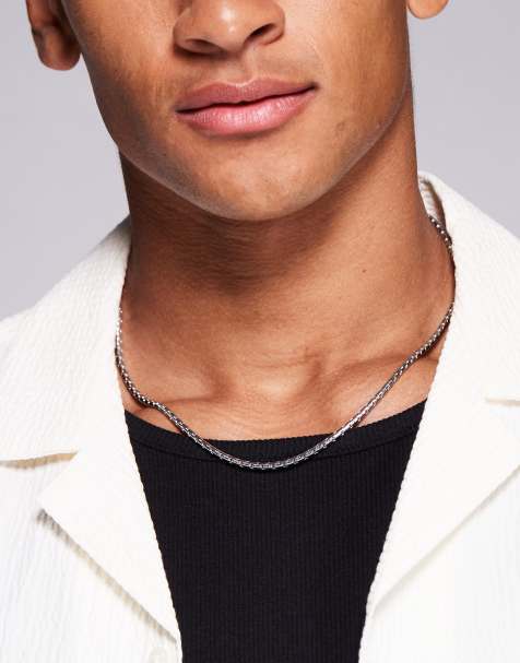 ASOS DESIGN waterproof stainless steel snake chain necklace in silver tone - view 1