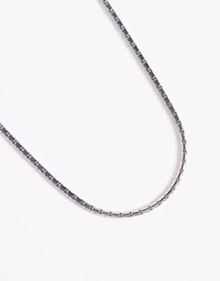 Asos Design Waterproof Stainless Steel Snake Chain Necklace In Metallic