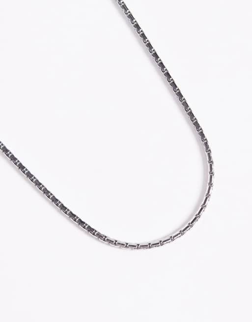ASOS DESIGN waterproof stainless steel snake chain necklace in silver  , 2 of 3