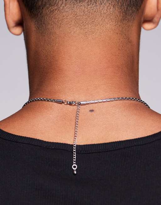 ASOS DESIGN waterproof stainless steel snake chain necklace in silver  , 3 of 3