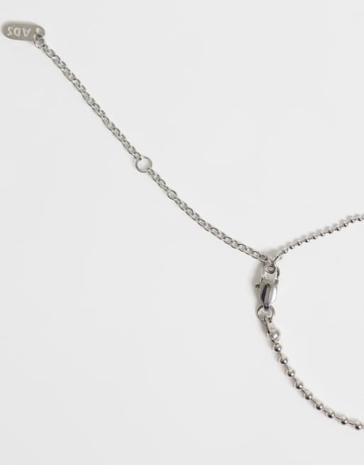 ASOS DESIGN waterproof stainless steel star thread through pendant necklace in silver, 4 of 4