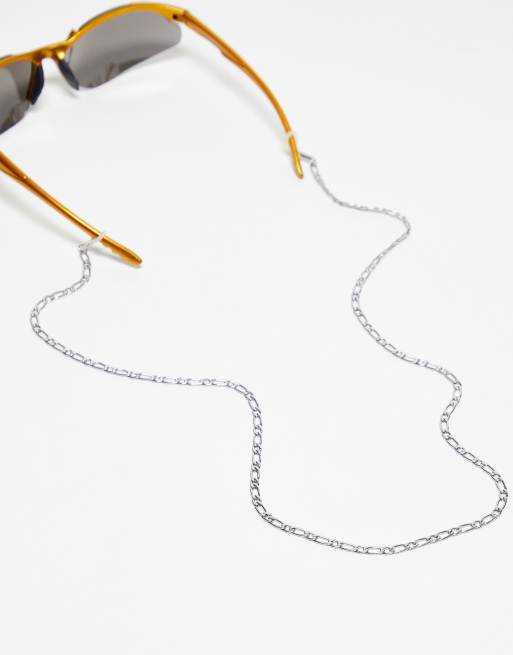 ASOS DESIGN waterproof stainless steel sunglasses chain in silver tone