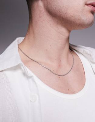 Asos Design Waterproof Stainless Steel Twist Chain Necklace In Silver