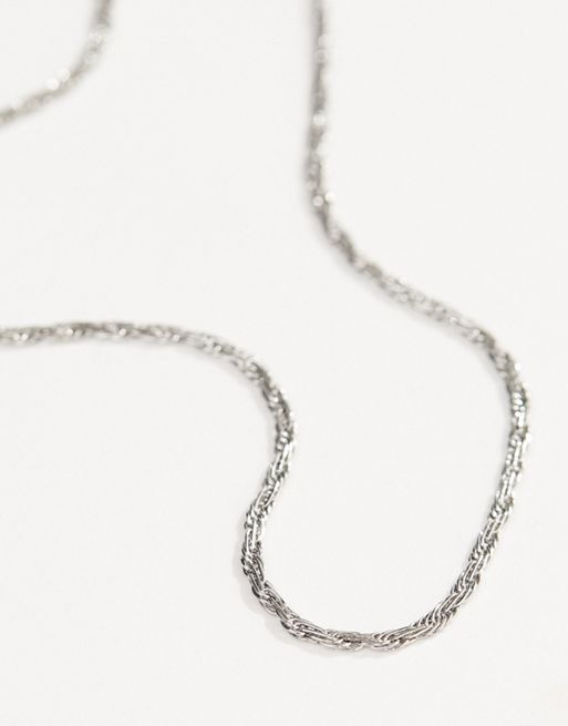 ASOS DESIGN chunky rope jean chain in silver tone