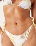 [ASOS DESIGN] ASOS DESIGN waterproof stainless steel twisted belly chain in gold tone S-M Gold