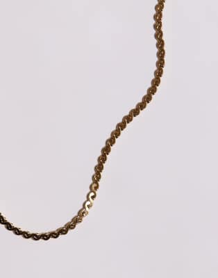 Asos Design Waterproof Stainless Steel Twisted Chain Bracelet In Gold