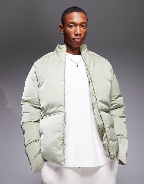 ASOS DESIGN – Wattierte Oversize-Utility-Steppjacke in Khaki - view 1