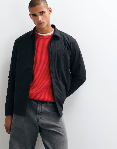 ASOS DESIGN wattierte Ripstop-Hemdjacke in Schwarz - view 1