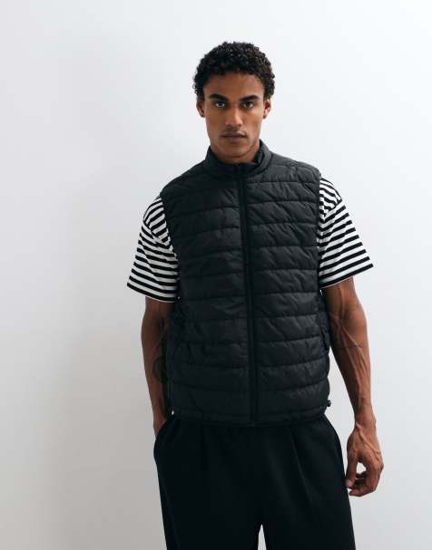 ASOS DESIGN wattierte Steppweste in Schwarz - view 1